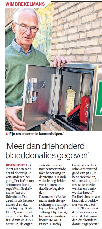 Wim Brekelmans, een onvervangbare vrijwilliger!